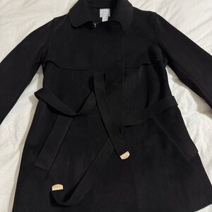 H&M Black Trench Coat with Belt